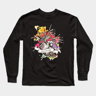 Heart for Tools of trade, drawing, creation, poet, writer, artist, watercolor style Long Sleeve T-Shirt